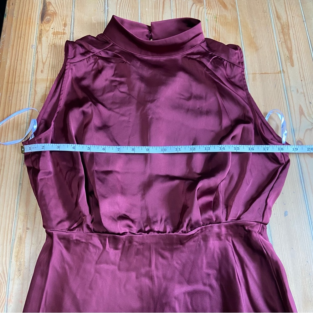NWOT Lulus Classic Elegance Plum Chiffon Sleeveless Mock Neck Maxi Dress - Picture 3 of 10